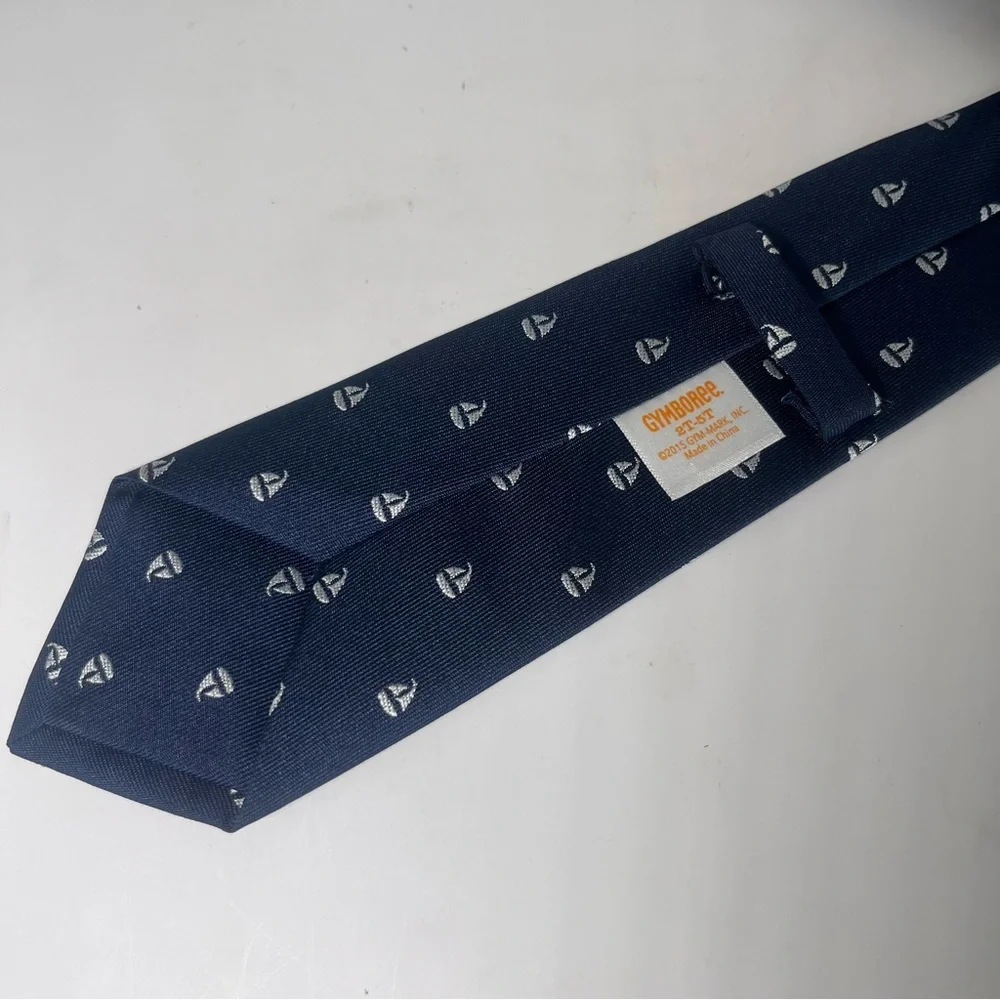 Gymboree child’s Neck Tie Navy‎ with White Sailboats Size 2T-5T